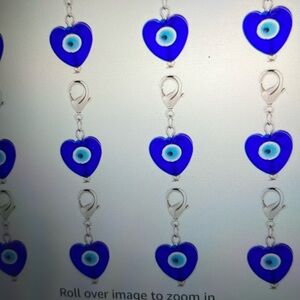 12 pcs evil eye heart charms